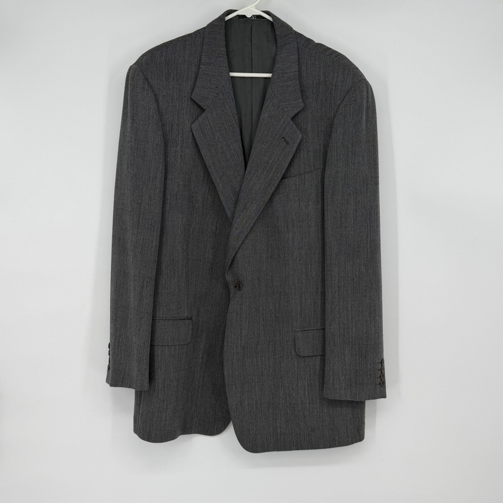 Valentino Uomo Gray Wool Blend Sport Coat Blazer Made‎ in Italy Holes 46R